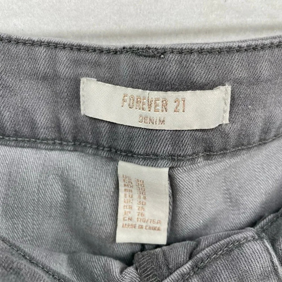 Forever 21 Jeans Women's Sz 30 Gray Regular Fit Skinny High-Rise Denim - Picture 10 of 11